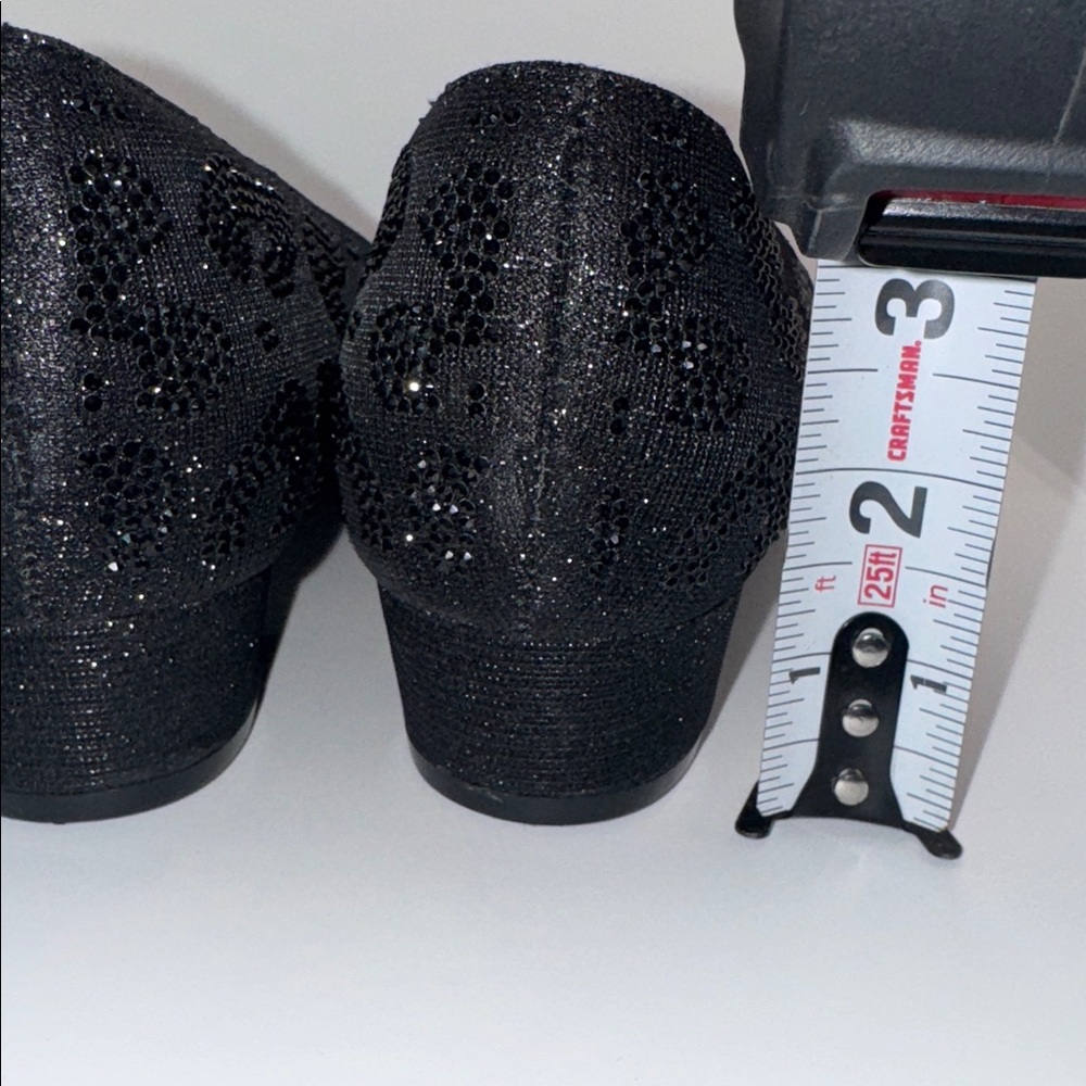 Carolyn Tucker Black Rhinestone Pumps Heel Women’s 8 Wide 8W - Picture 8 of 12